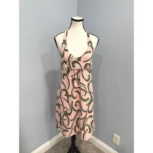 Tommy Bahama Pink Abstract Swirl Halter Dress Medium Supima Cotton Blend